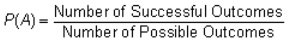 Probability=Number in Success Set/Sample Space